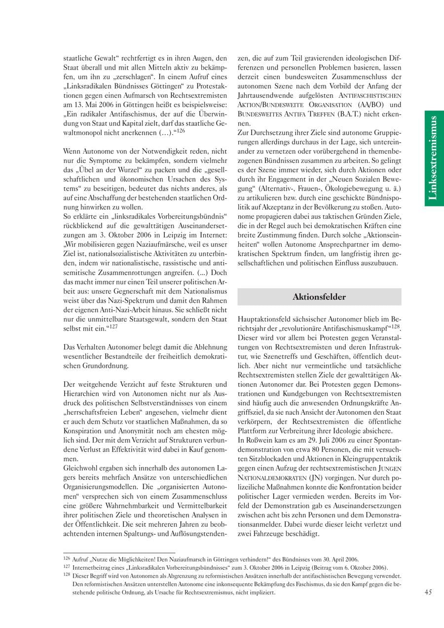 Seite 47 des Verfassungsschutzbericht 2006 Sachsen
