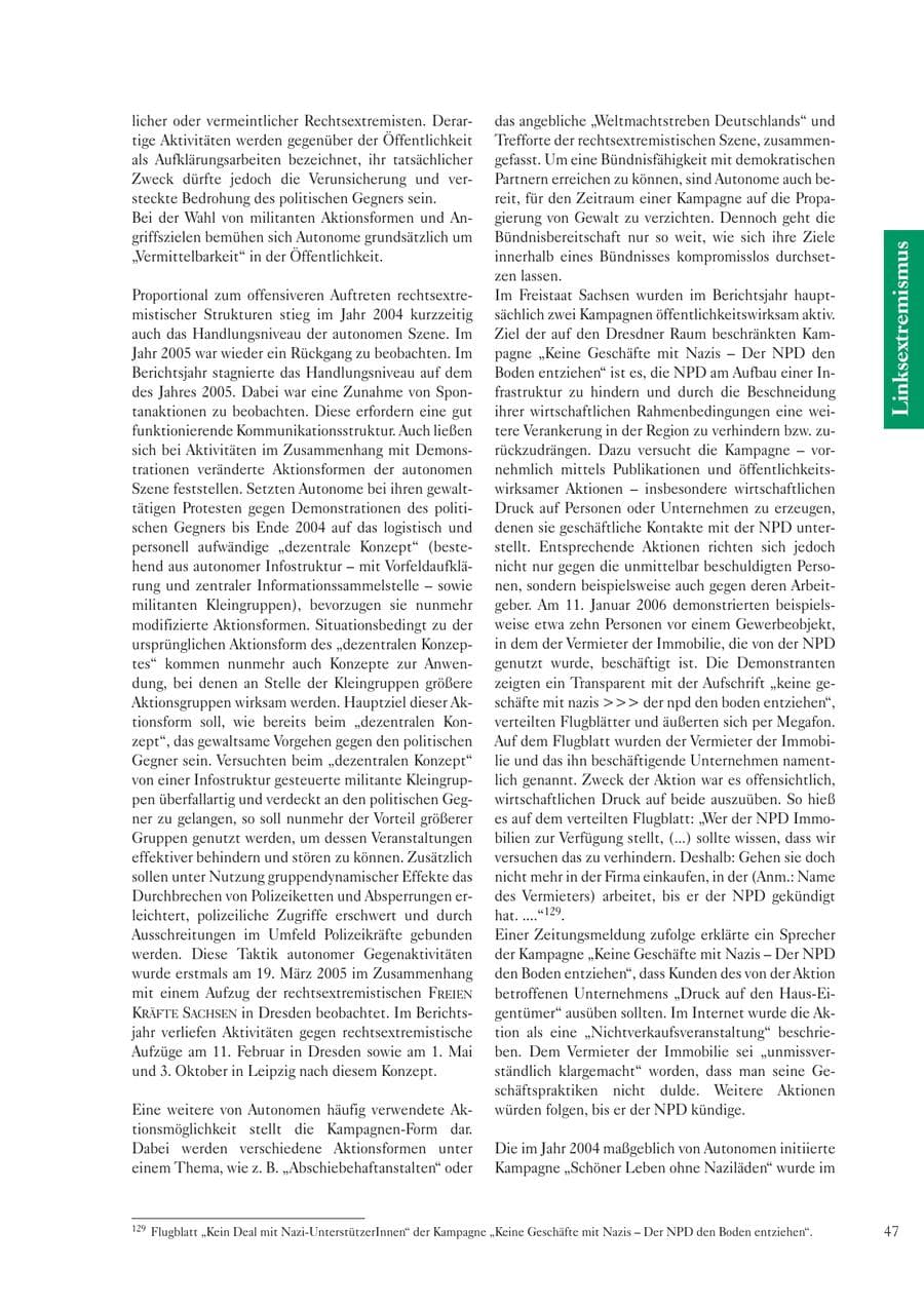 Seite 49 des Verfassungsschutzbericht 2006 Sachsen
