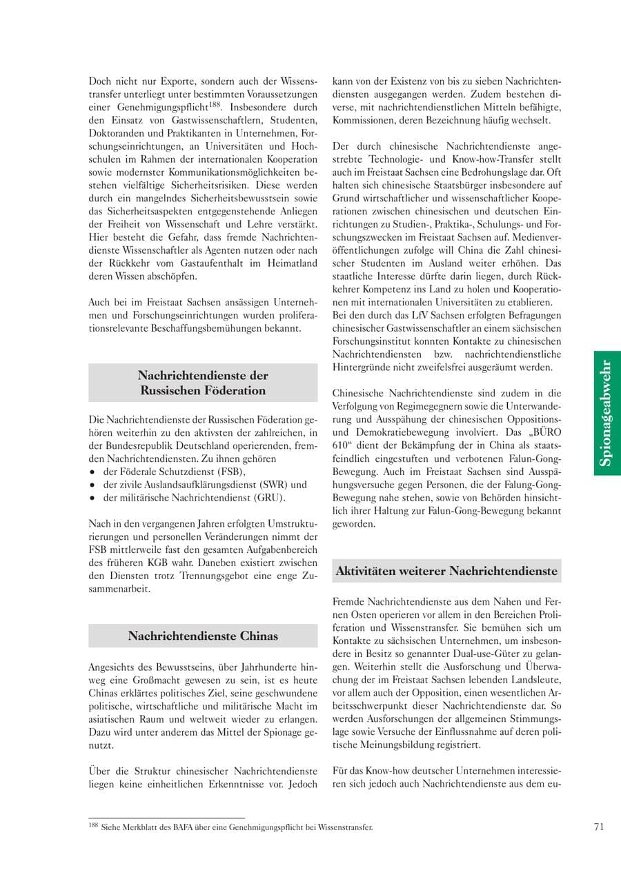 Seite 73 des Verfassungsschutzbericht 2006 Sachsen
