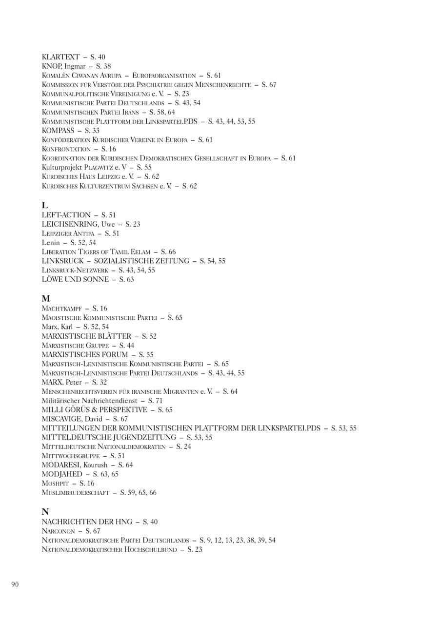 Seite 92 des Verfassungsschutzbericht 2006 Sachsen