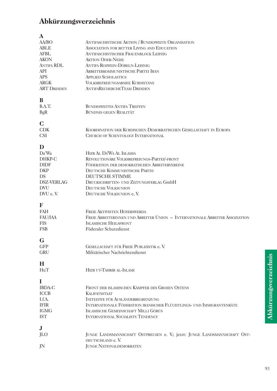 Seite 95 des Verfassungsschutzbericht 2006 Sachsen