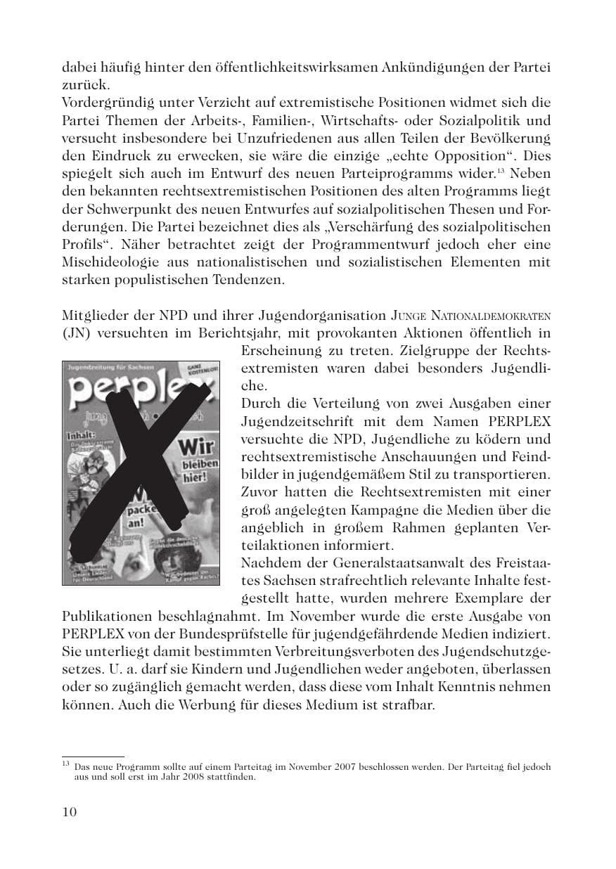 Seite 12 des Verfassungsschutzbericht 2007 Sachsen