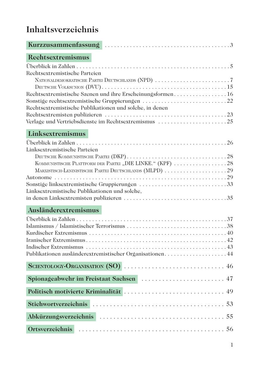 Seite 3 des Verfassungsschutzbericht 2007 Sachsen