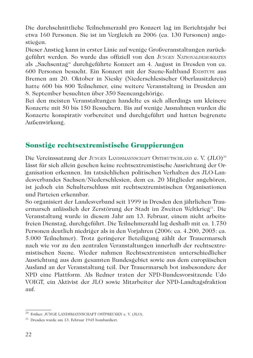 Seite 24 des Verfassungsschutzbericht 2007 Sachsen