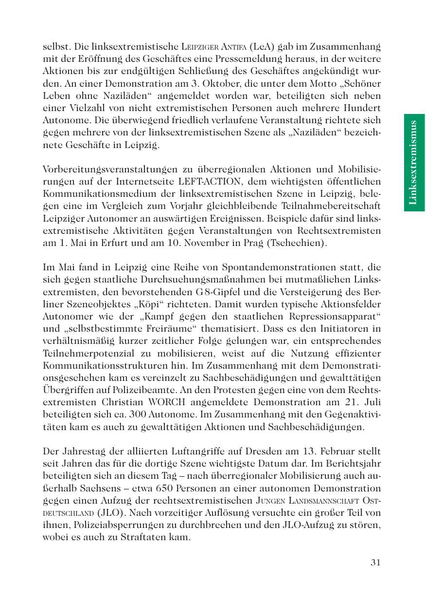 Seite 33 des Verfassungsschutzbericht 2007 Sachsen