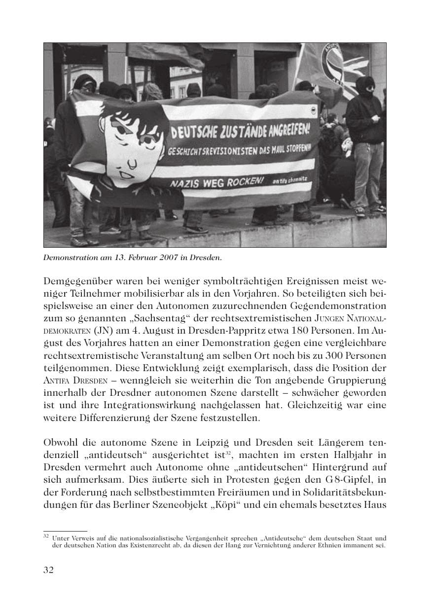 Seite 34 des Verfassungsschutzbericht 2007 Sachsen