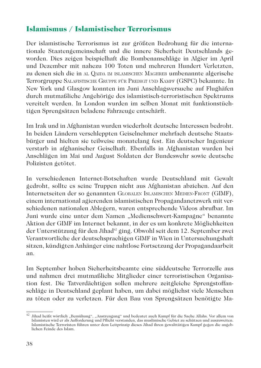 Seite 40 des Verfassungsschutzbericht 2007 Sachsen