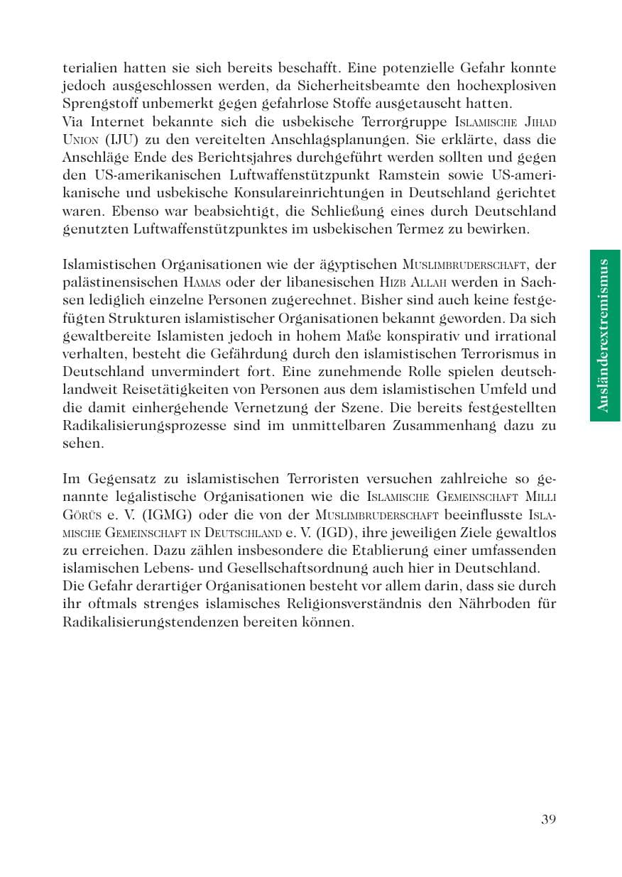 Seite 41 des Verfassungsschutzbericht 2007 Sachsen