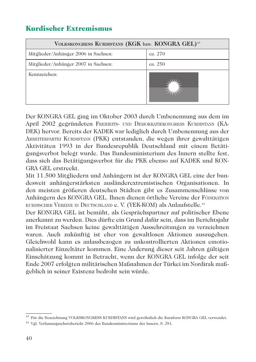 Seite 42 des Verfassungsschutzbericht 2007 Sachsen