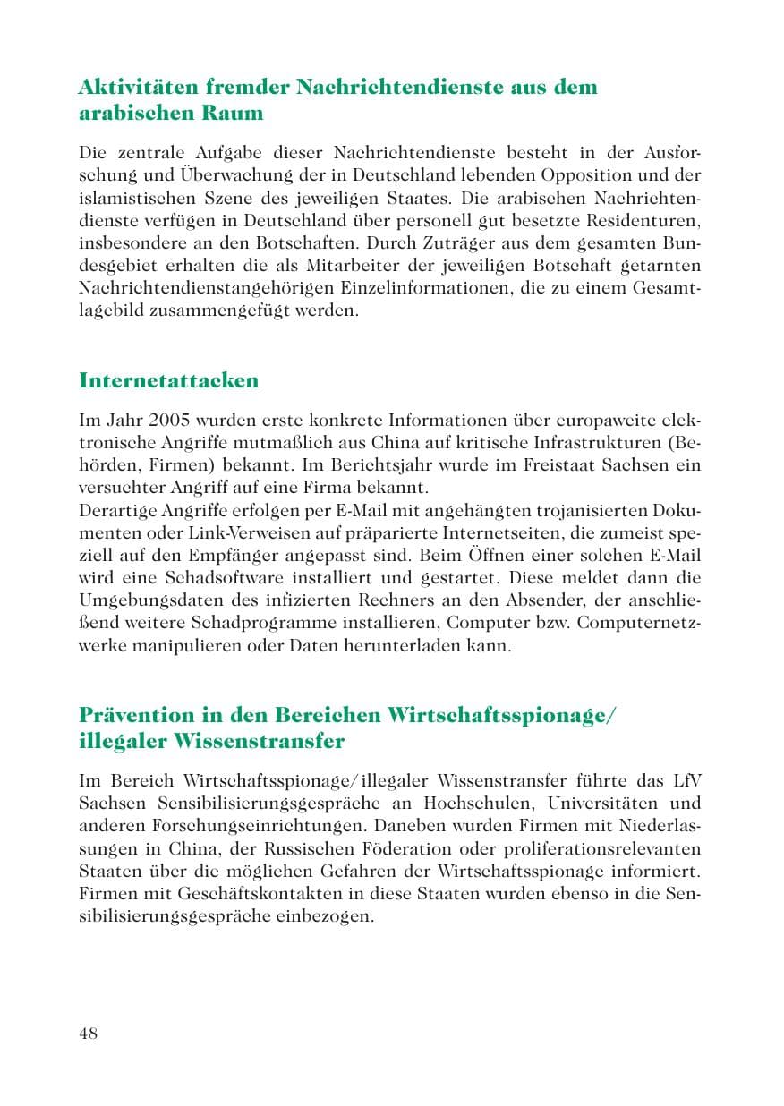 Seite 50 des Verfassungsschutzbericht 2007 Sachsen