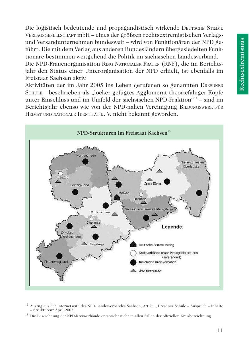 Seite 13 des Verfassungsschutzbericht 2008 Sachsen