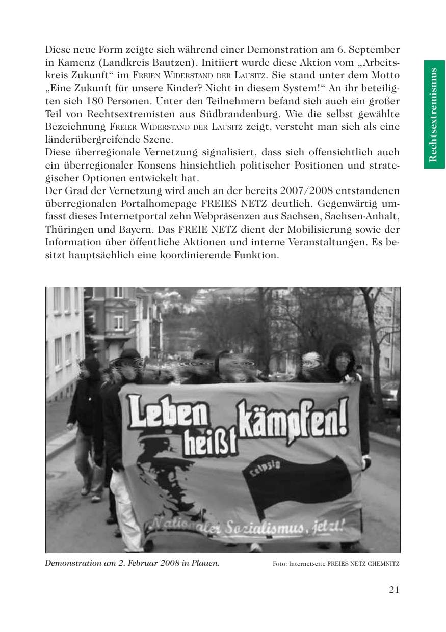 Seite 23 des Verfassungsschutzbericht 2008 Sachsen