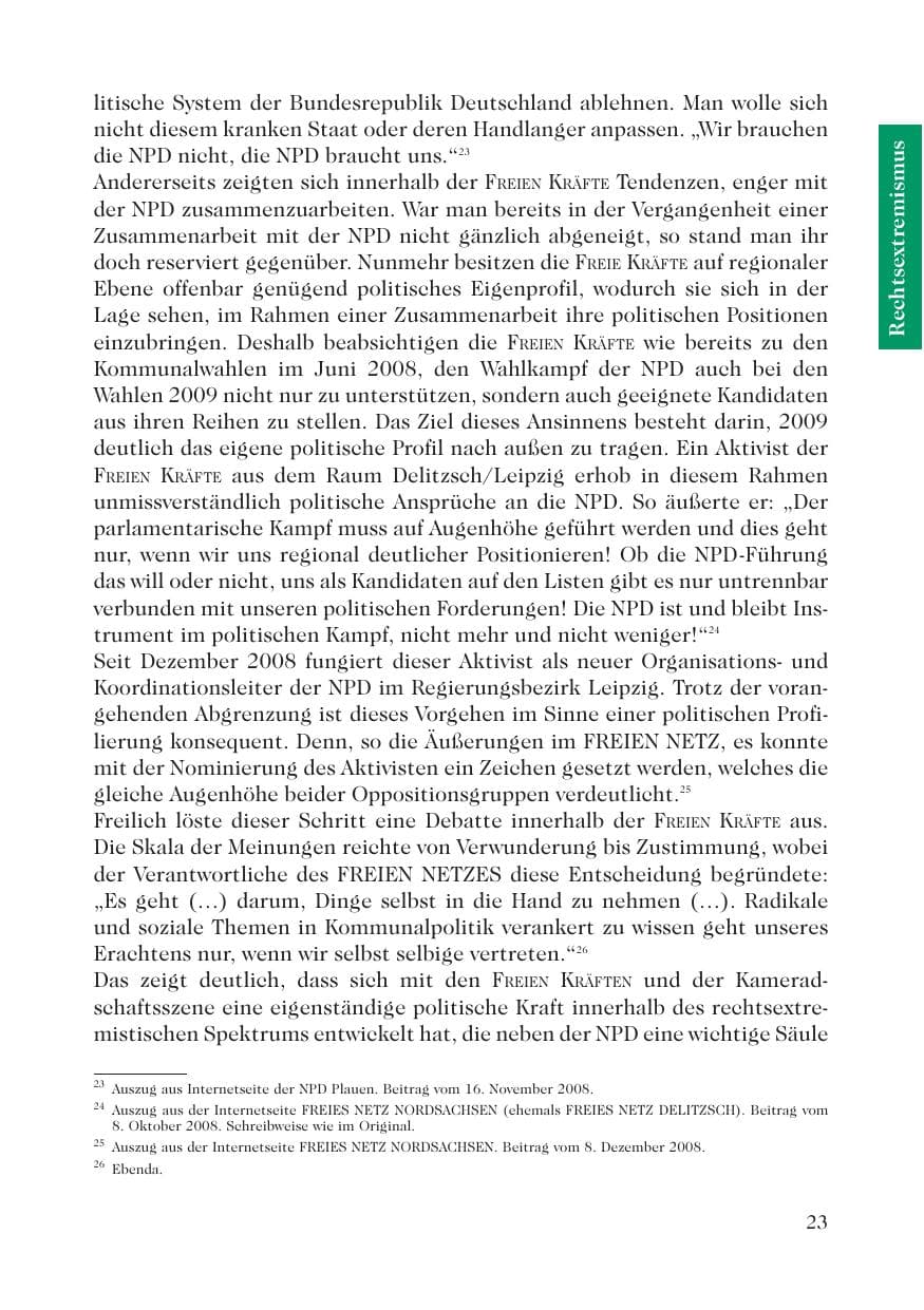 Seite 25 des Verfassungsschutzbericht 2008 Sachsen
