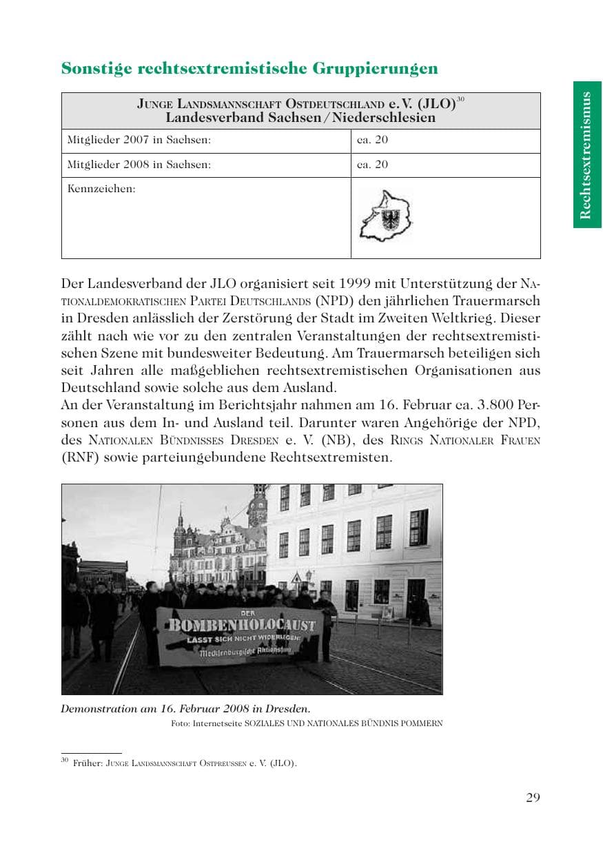 Seite 31 des Verfassungsschutzbericht 2008 Sachsen