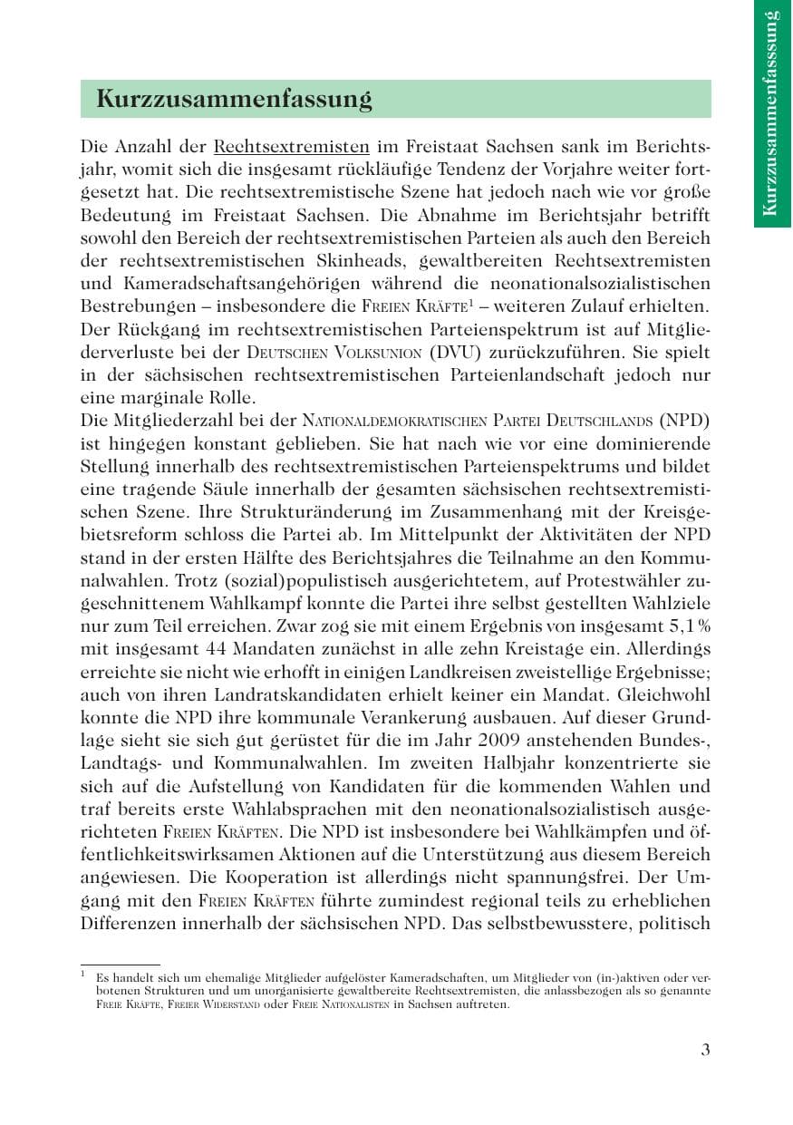 Seite 5 des Verfassungsschutzbericht 2008 Sachsen