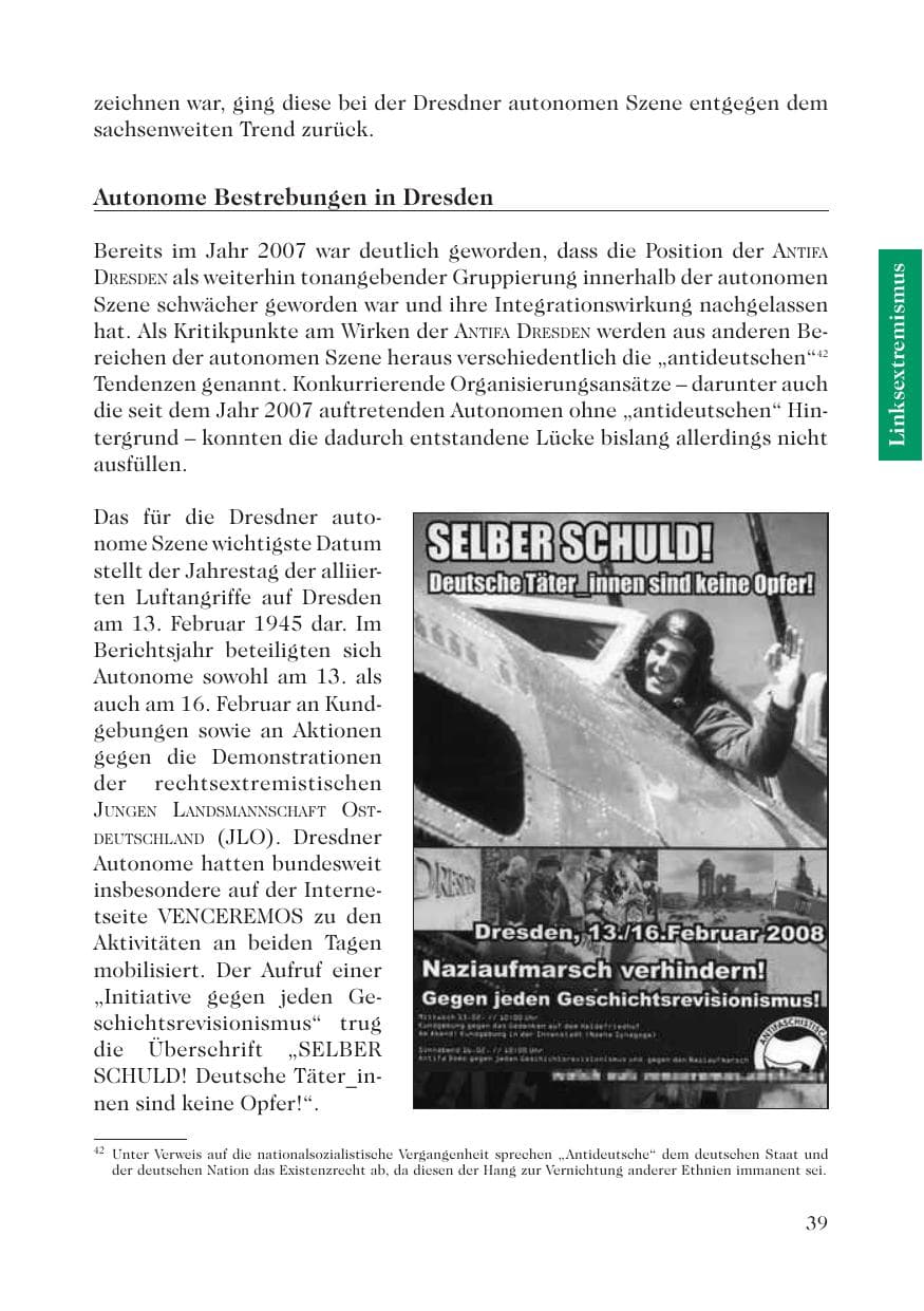 Seite 41 des Verfassungsschutzbericht 2008 Sachsen