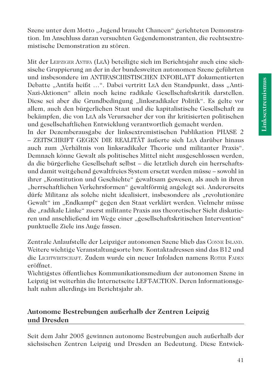 Seite 43 des Verfassungsschutzbericht 2008 Sachsen