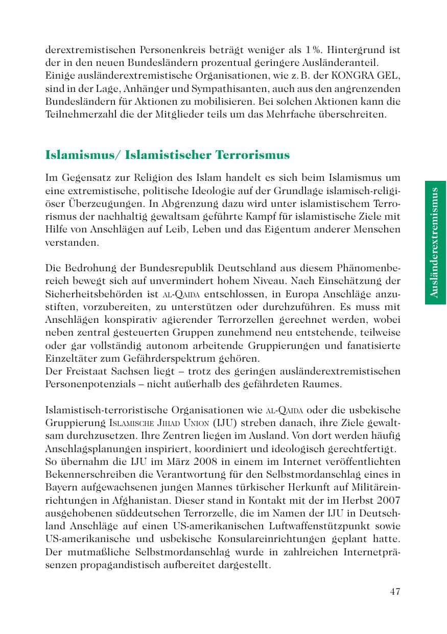 Seite 49 des Verfassungsschutzbericht 2008 Sachsen