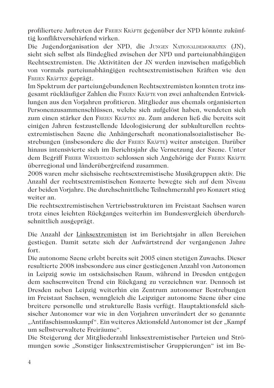 Seite 6 des Verfassungsschutzbericht 2008 Sachsen