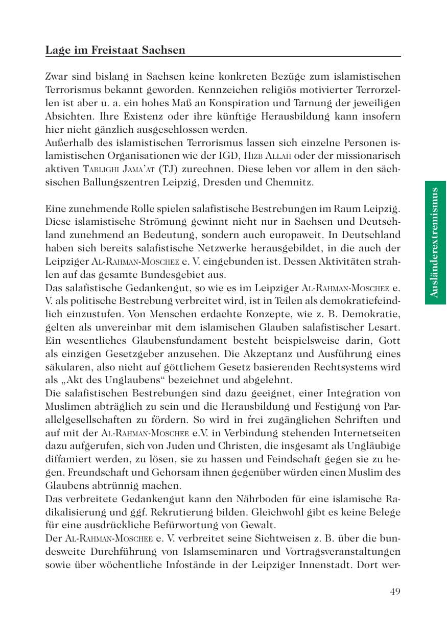 Seite 51 des Verfassungsschutzbericht 2008 Sachsen