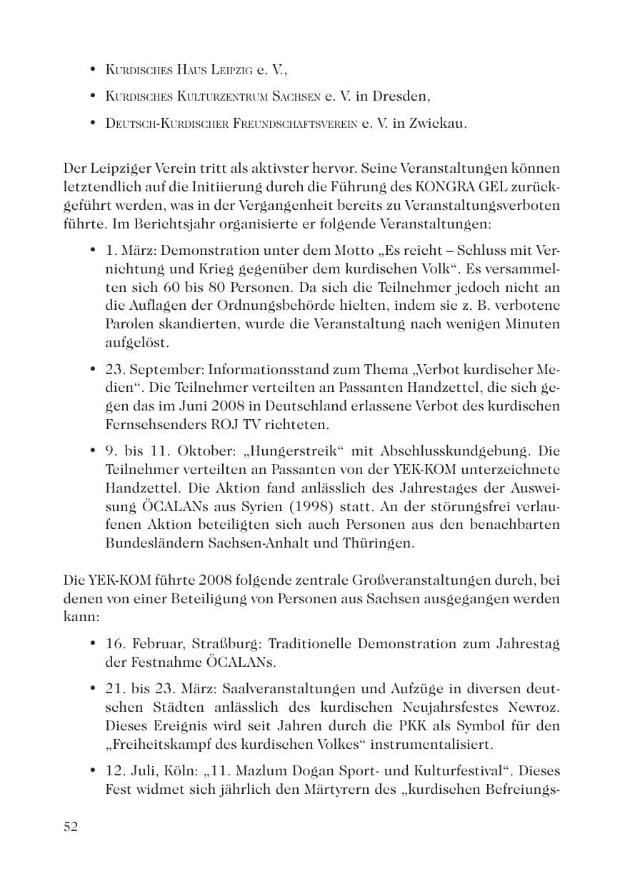 Seite 54 des Verfassungsschutzbericht 2008 Sachsen