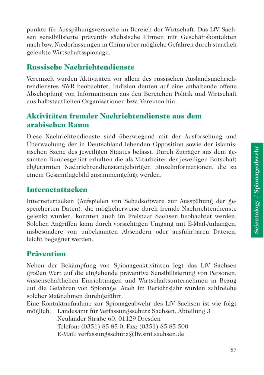 Seite 59 des Verfassungsschutzbericht 2008 Sachsen