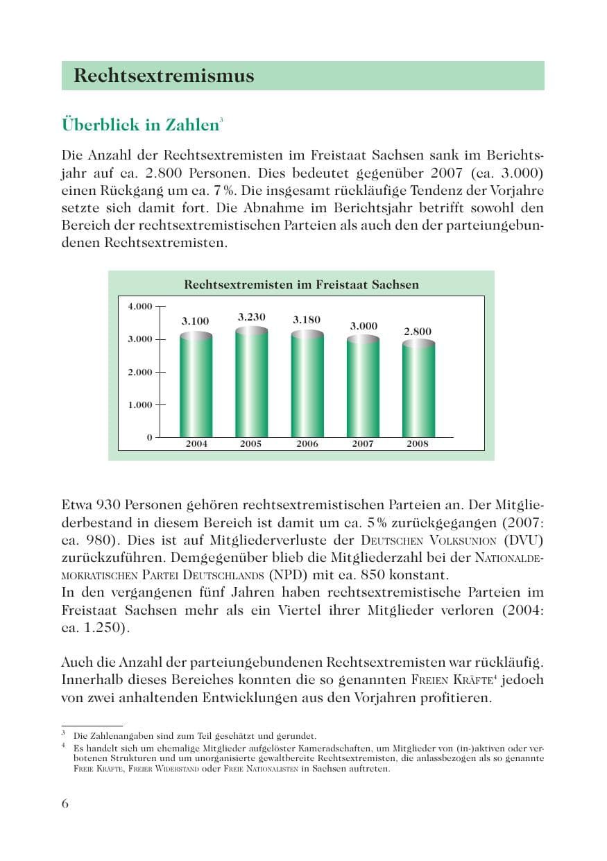 Seite 8 des Verfassungsschutzbericht 2008 Sachsen