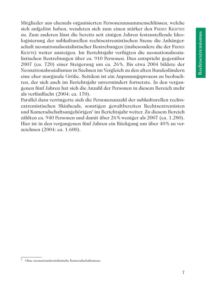 Seite 9 des Verfassungsschutzbericht 2008 Sachsen