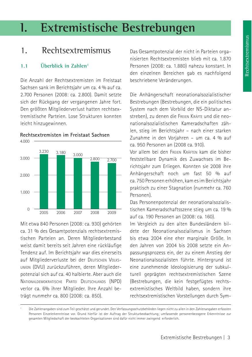 Seite 5 des Verfassungsschutzbericht 2009 Sachsen