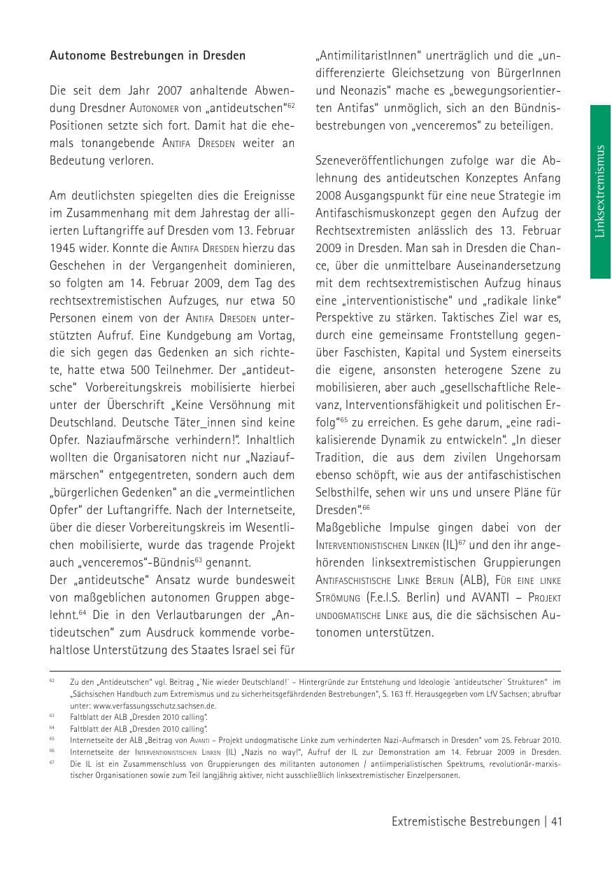 Seite 43 des Verfassungsschutzbericht 2009 Sachsen