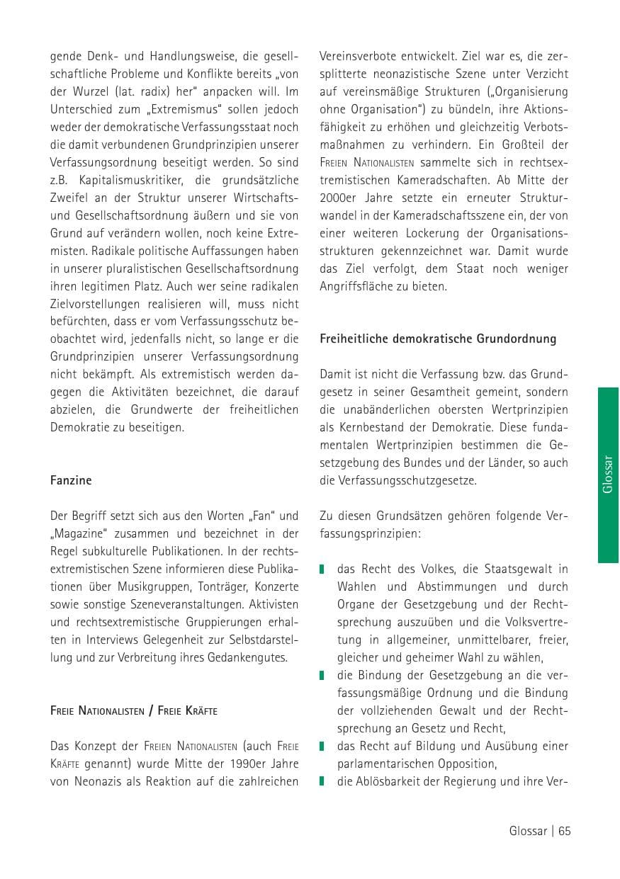 Seite 67 des Verfassungsschutzbericht 2009 Sachsen