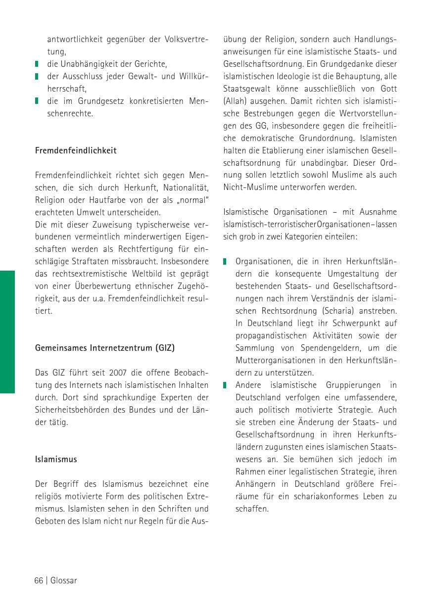 Seite 68 des Verfassungsschutzbericht 2009 Sachsen