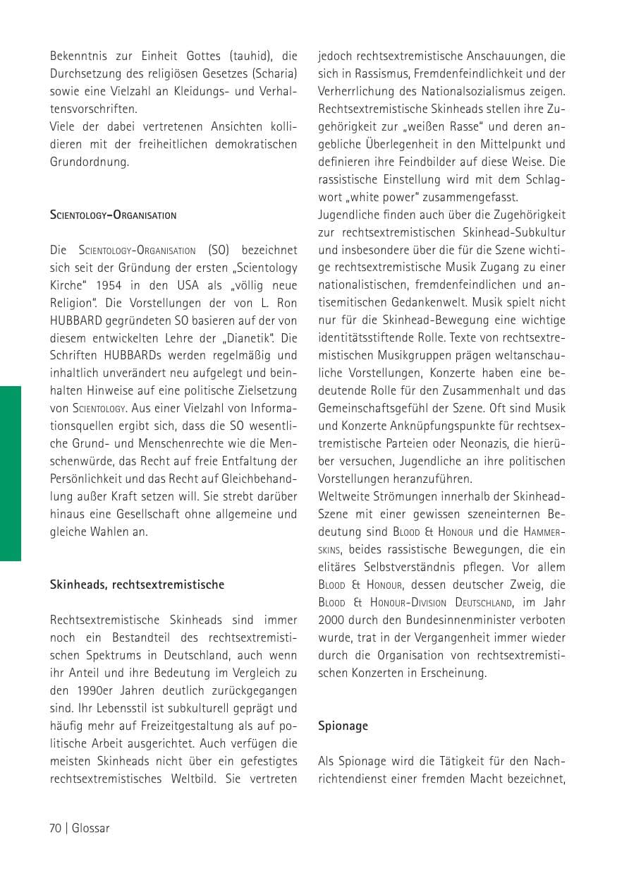 Seite 72 des Verfassungsschutzbericht 2009 Sachsen