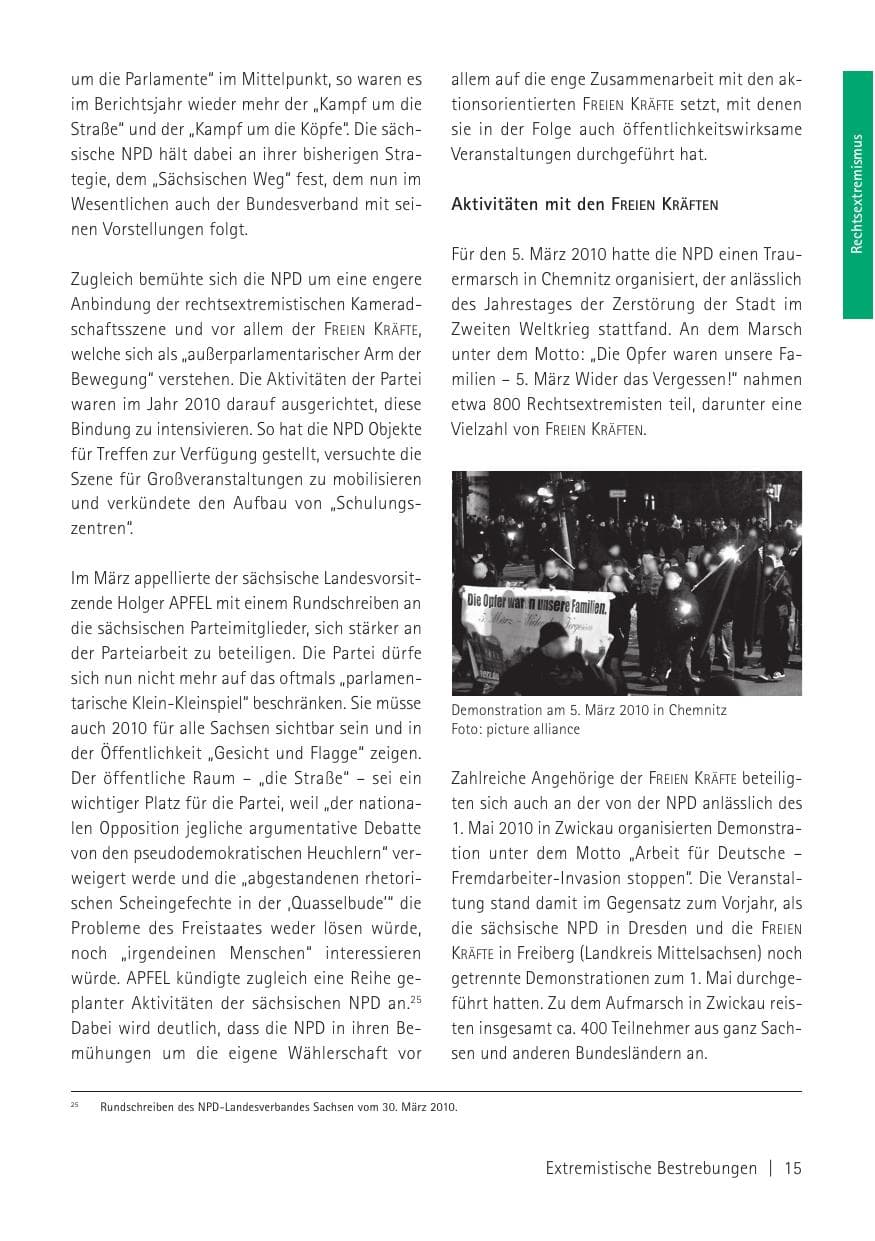 Seite 17 des Verfassungsschutzbericht 2010 Sachsen