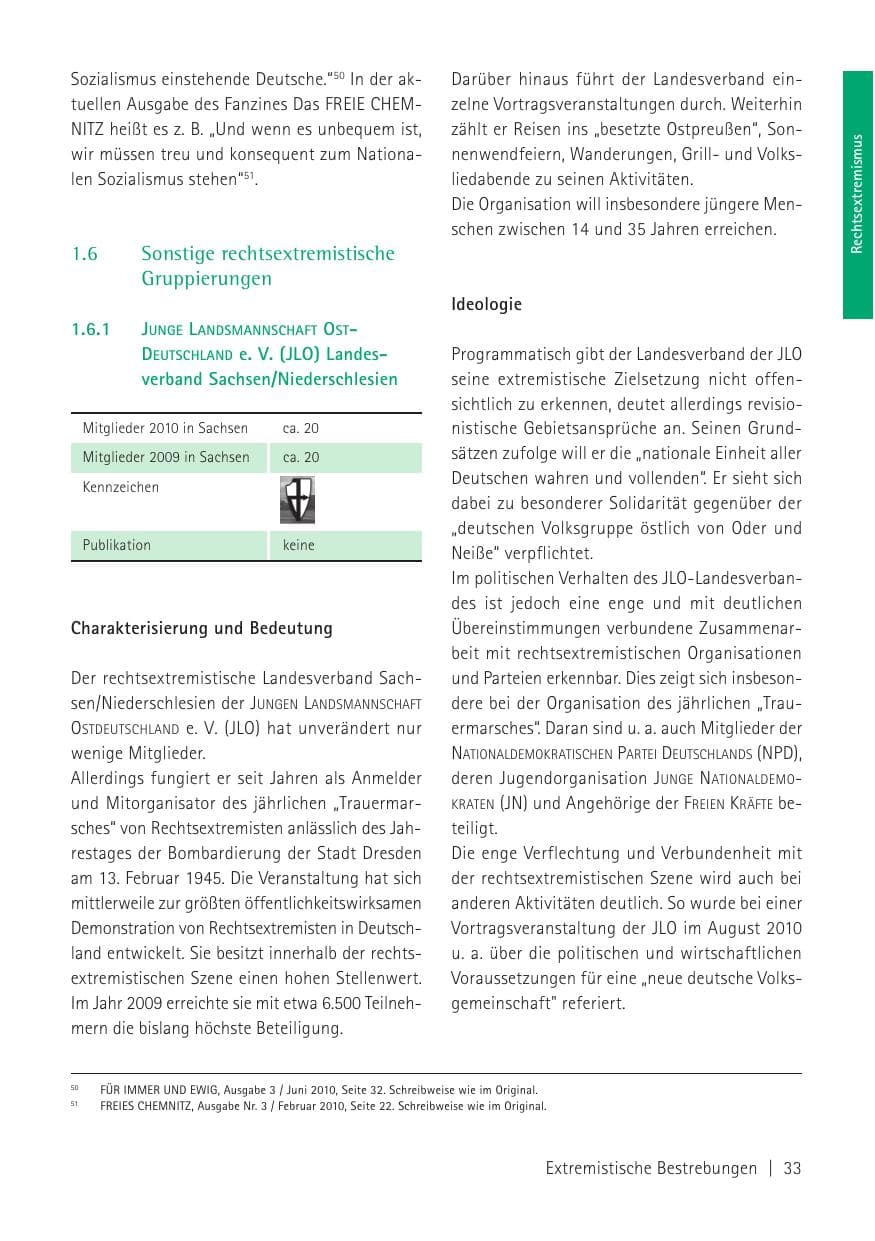 Seite 35 des Verfassungsschutzbericht 2010 Sachsen