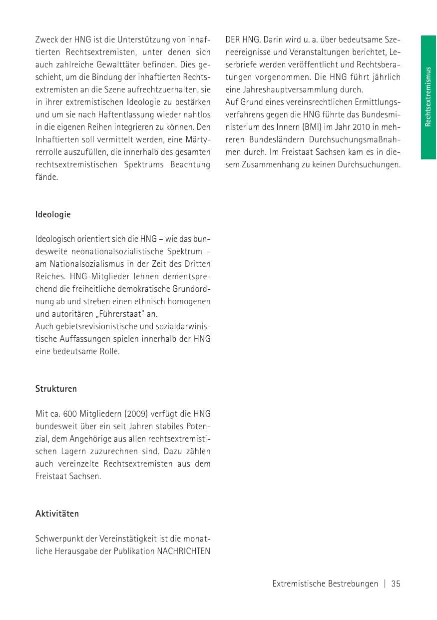 Seite 37 des Verfassungsschutzbericht 2010 Sachsen