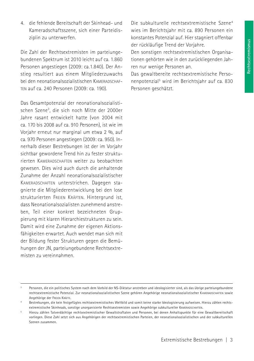 Seite 5 des Verfassungsschutzbericht 2010 Sachsen