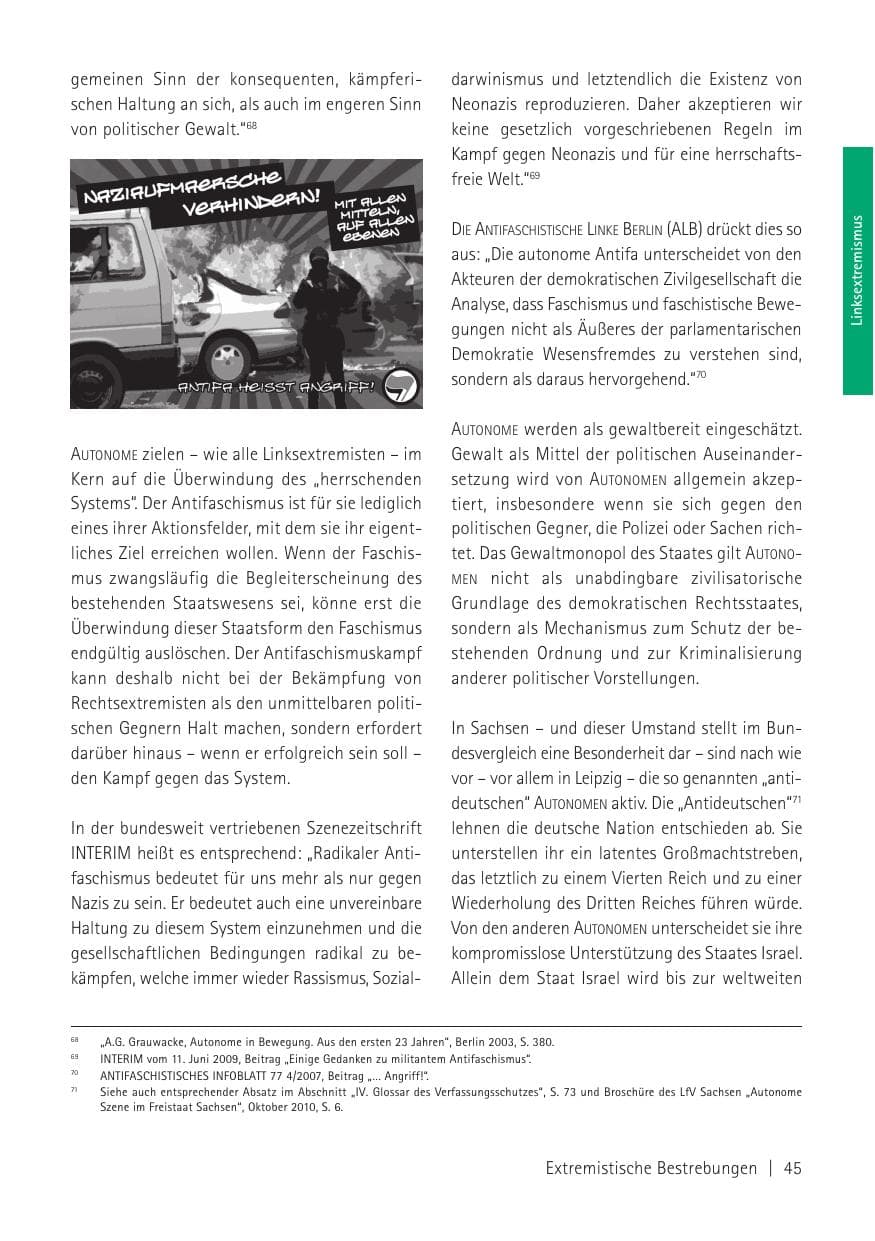 Seite 47 des Verfassungsschutzbericht 2010 Sachsen