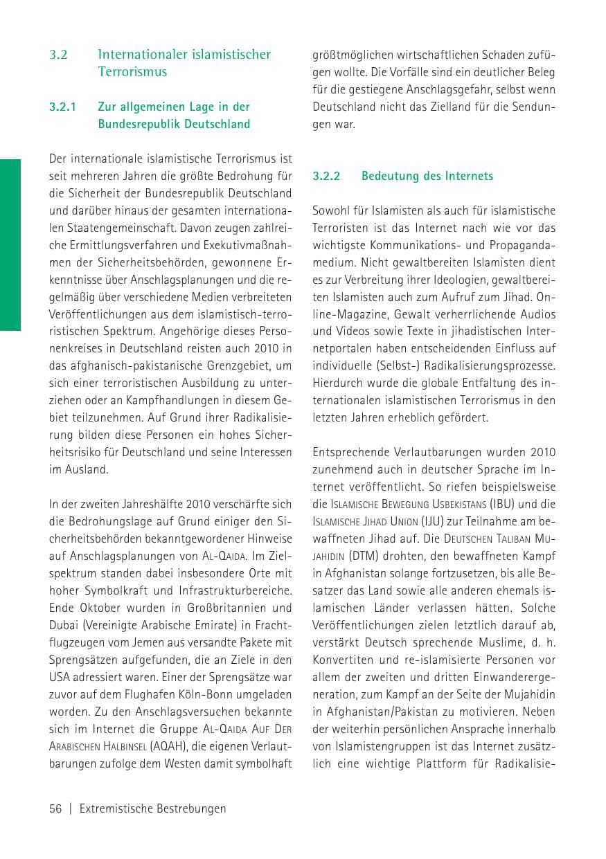 Seite 58 des Verfassungsschutzbericht 2010 Sachsen