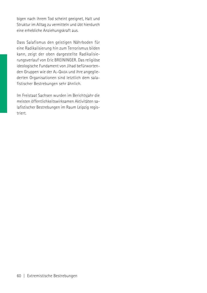 Seite 62 des Verfassungsschutzbericht 2010 Sachsen