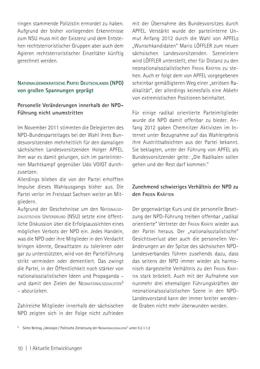 Seite 12 des Verfassungsschutzbericht 2011 Sachsen