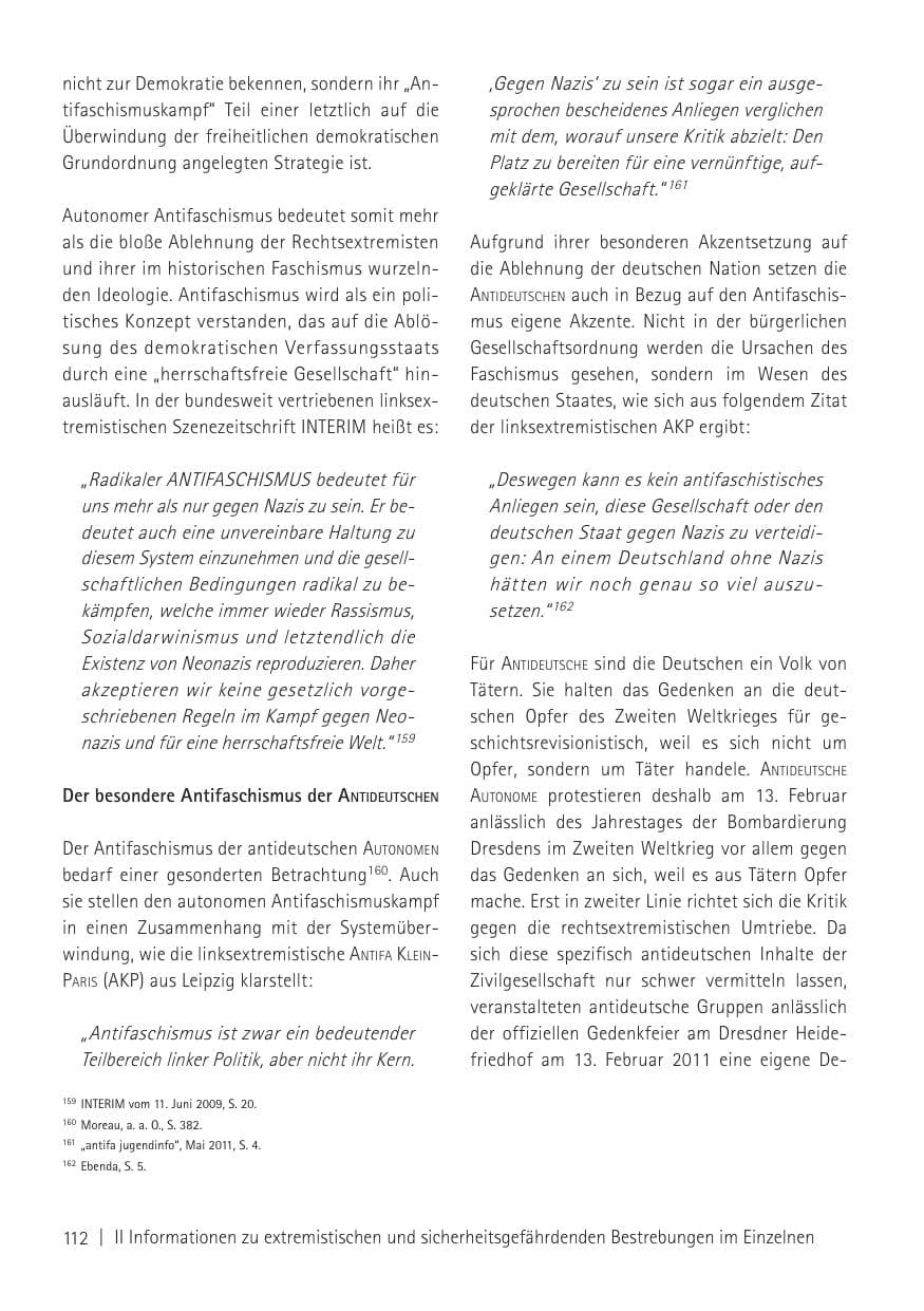 Seite 114 des Verfassungsschutzbericht 2011 Sachsen