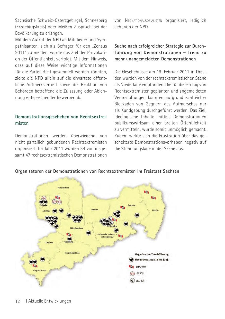 Seite 14 des Verfassungsschutzbericht 2011 Sachsen