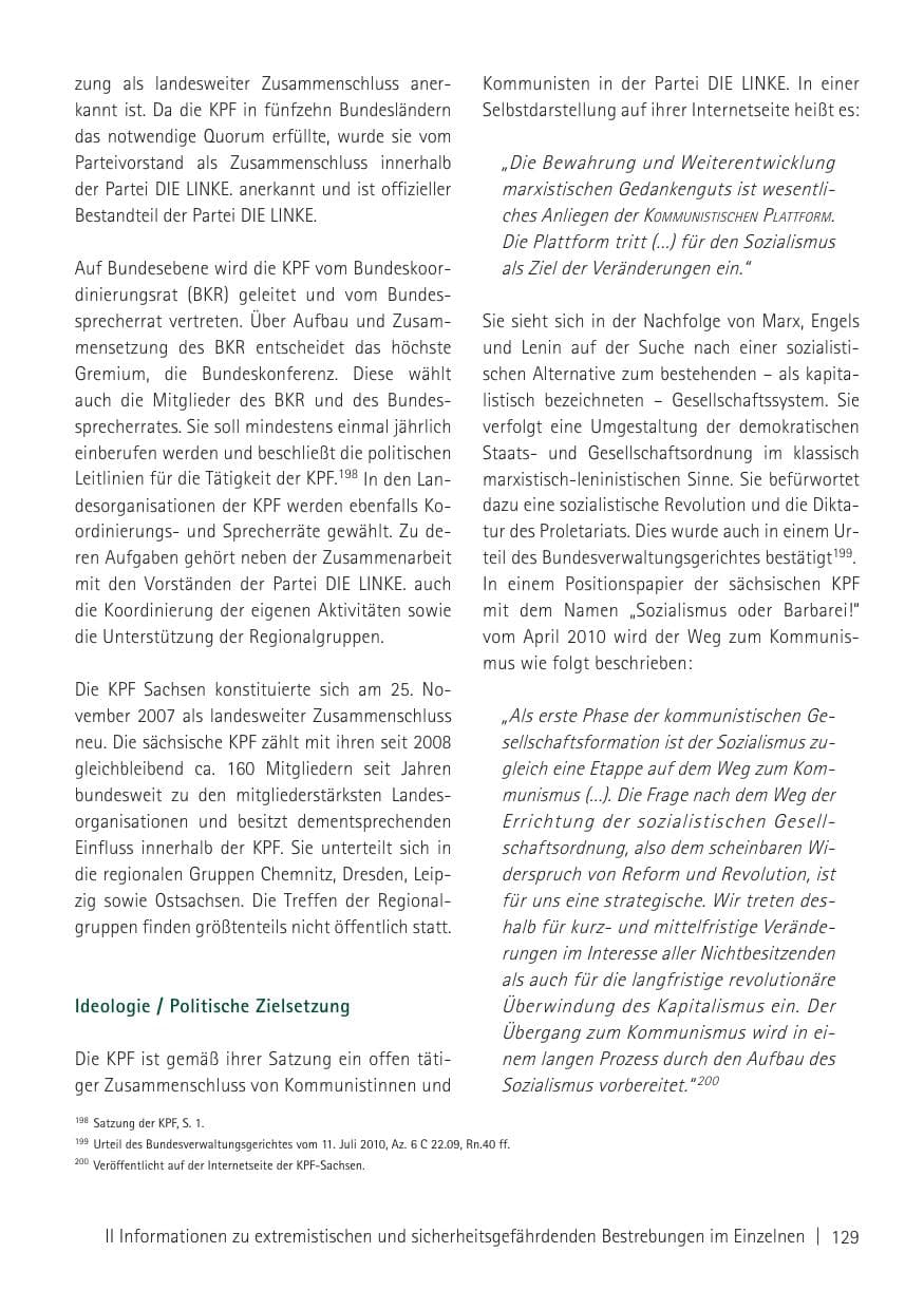 Seite 131 des Verfassungsschutzbericht 2011 Sachsen