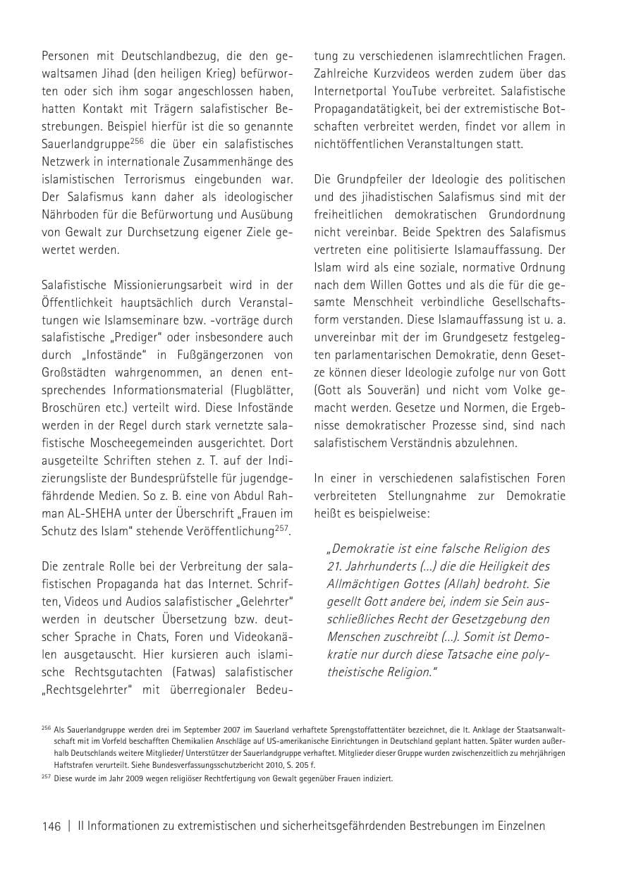 Seite 148 des Verfassungsschutzbericht 2011 Sachsen