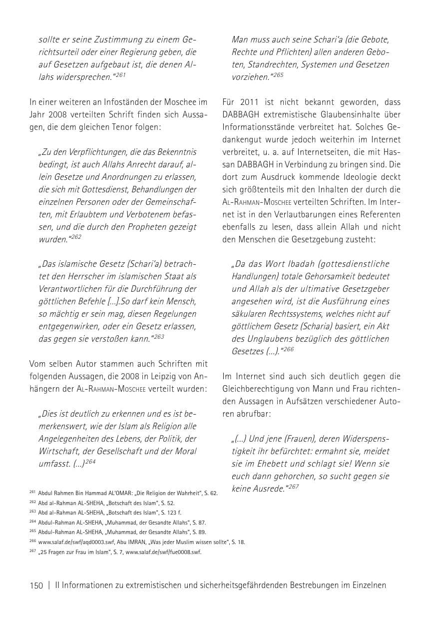 Seite 152 des Verfassungsschutzbericht 2011 Sachsen
