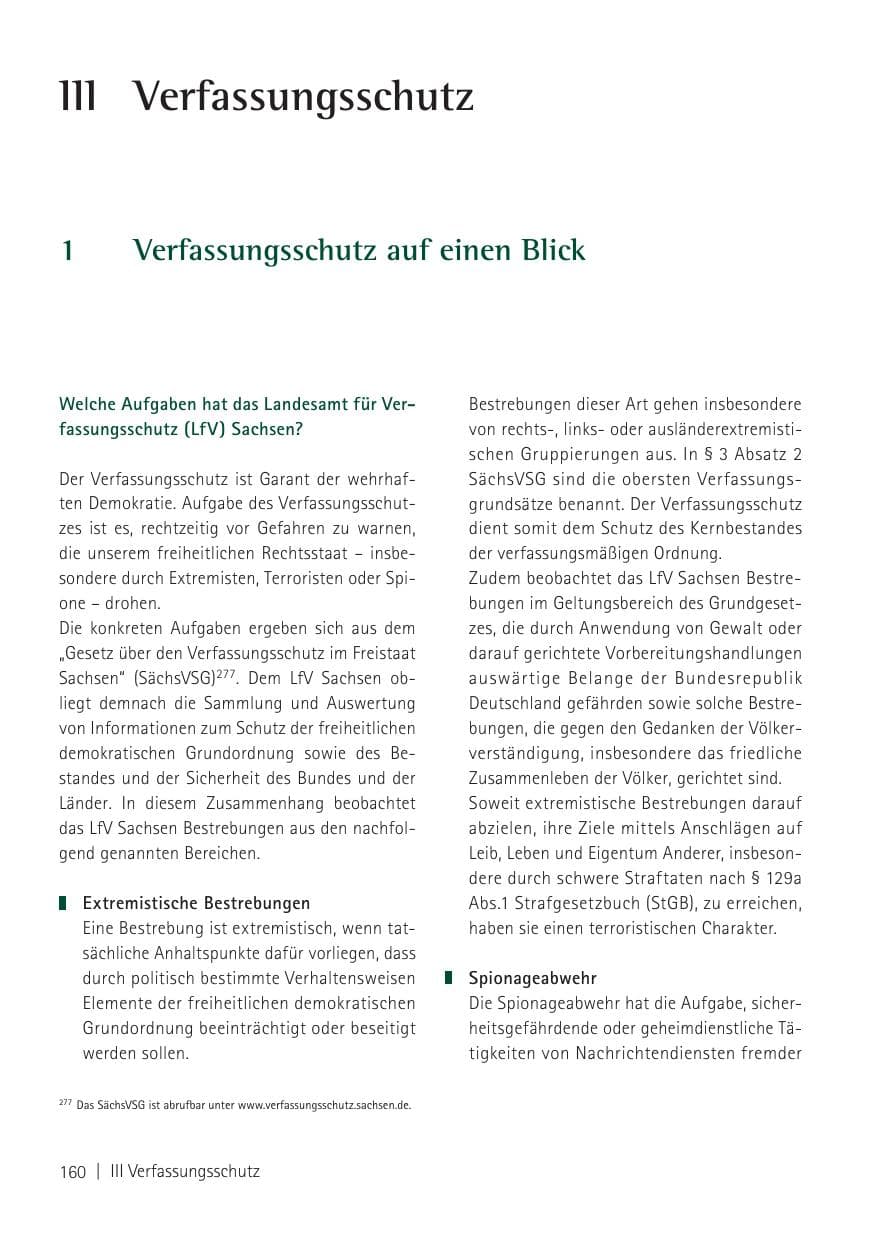 Seite 162 des Verfassungsschutzbericht 2011 Sachsen