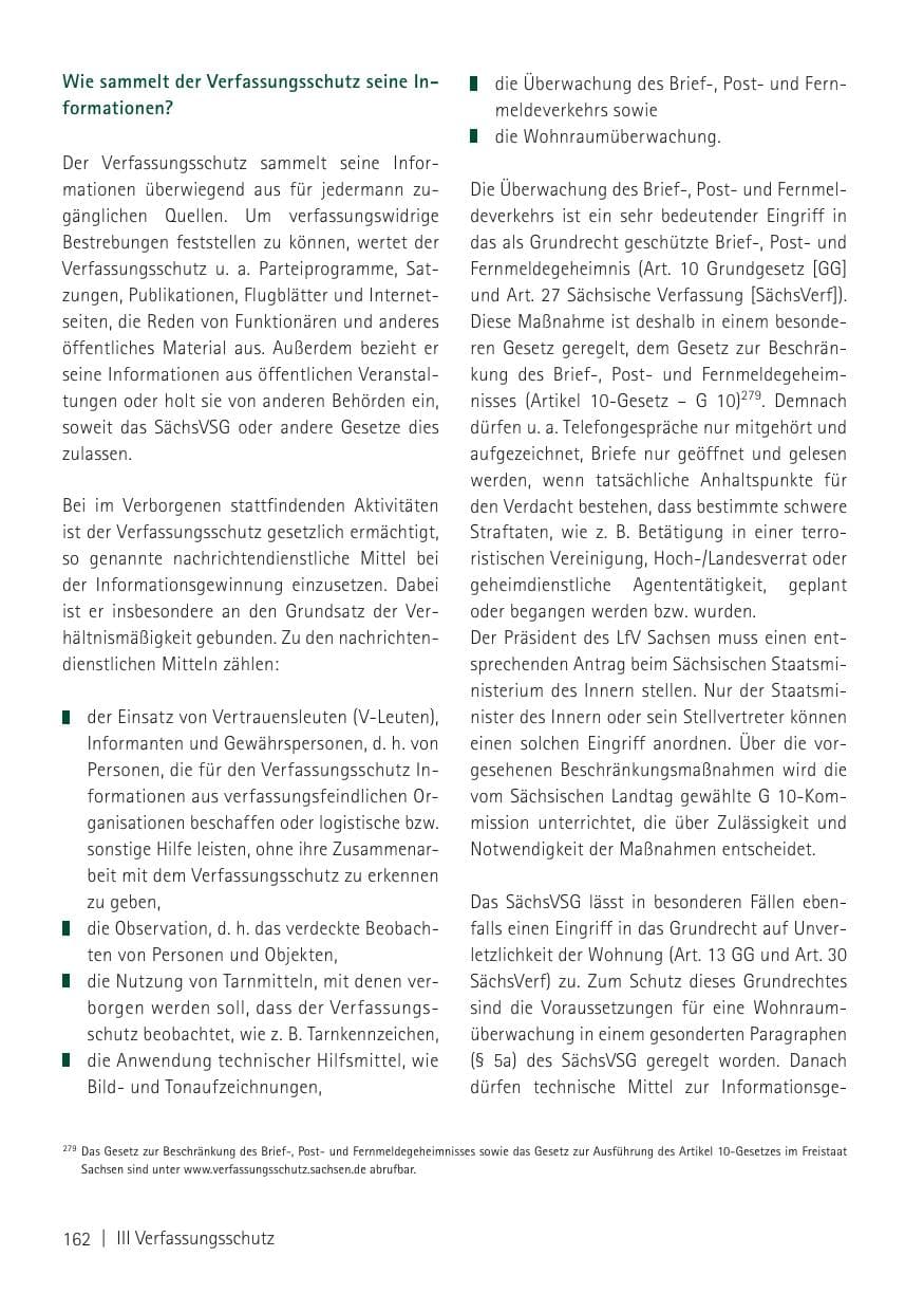 Seite 164 des Verfassungsschutzbericht 2011 Sachsen
