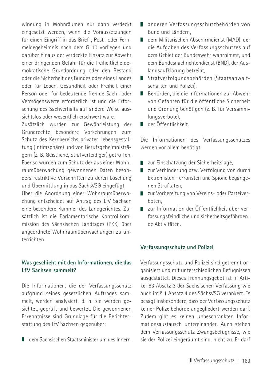 Seite 165 des Verfassungsschutzbericht 2011 Sachsen