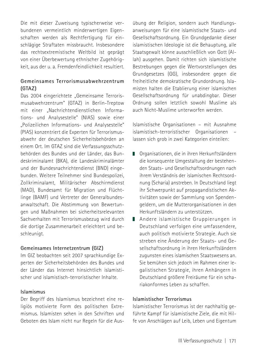 Seite 173 des Verfassungsschutzbericht 2011 Sachsen